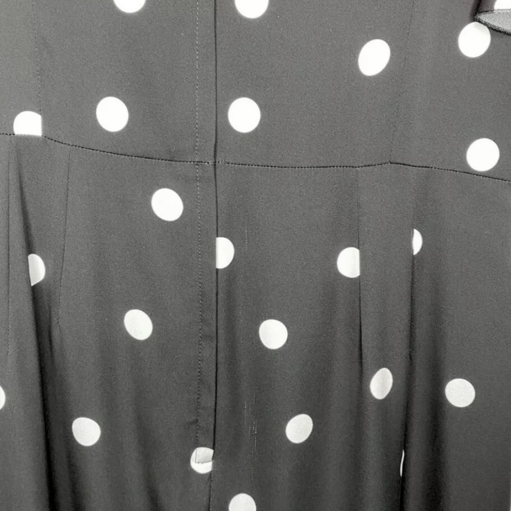 DOLCE & GABBANA Polka Dot Silk Fluted Dress 48 12 - Picture 12 of 13